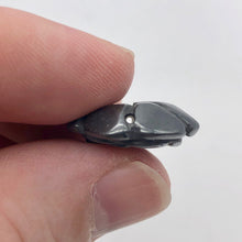 Load image into Gallery viewer, Bloomin&#39; Carved Hematite Rose Flower Figurine Worry Stone | 21x7mm | Silver Black - PremiumBead Alternate Image 7
