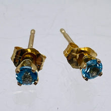 Load image into Gallery viewer, Blue Zircon 14K Gold 3mm Stud Round | 3mm | Blue | 1 Earrings
