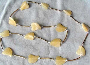 Unqiue Carved Yellow Jade Leaf and 14Kgf Necklace 6138 - PremiumBead Alternate Image 4