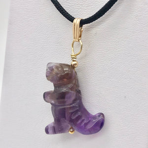 Purple Dinosaur Amethyst Tyrannosaurus Rex 14K Gold-Filled Pendant - PremiumBead Alternate Image 6