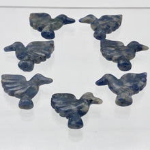 Load image into Gallery viewer, Unique Hand Carved Sodalite Dove Bird Figurine/Worry Stone | 25x14x7.5mm | Blue White - PremiumBead Alternate Image 8

