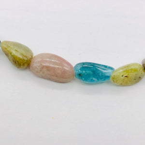 Tourmaline, Apatite Nugget Beads| 12x6mm | Green Blue Purple | 32 Bead Strand |