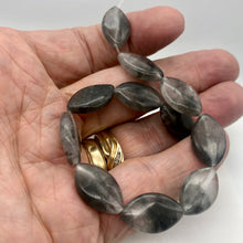 Load image into Gallery viewer, Misty Grey Tourmalated Quartz Bead 8&quot; Strand |20mm | Grey | Flat Oval | 12 Bds| - PremiumBead Alternate Image 4

