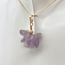 Load image into Gallery viewer, Amethyst Squirrel Pendant Necklace | Semi Precious Stone Jewelry | 14k Pendant - PremiumBead Alternate Image 5
