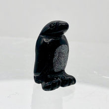 Load image into Gallery viewer, Hand-Carved Obsidian Penguin Bead Figurine! | 21.5x12.5x11mm | Black/White - PremiumBead Primary Image 1

