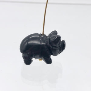 Carved Obsidian Pig Semi Precious Gemstone Bead Figurine! - PremiumBead Alternate Image 9