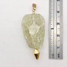 Load image into Gallery viewer, Chatoyant Green Hiddenite Kunzite Crystal 14K Gold Filled Pendant | 1 7/8&quot; |
