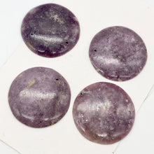 Load image into Gallery viewer, Rare 1 Vivid Purple Lepidolite Coin Focal Bead for Jewelry Making | 46x6mm | - PremiumBead Alternate Image 4
