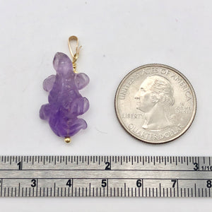 Charming Carved Natural Amethyst Lizard and 14K Gold Filled Pendant 509269AMG - PremiumBead Alternate Image 5