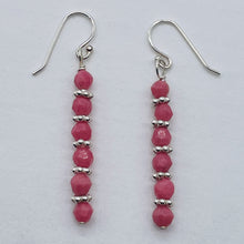Load image into Gallery viewer, Rhodonite with Sterling Silver Beads Drop/Dangle Earrings | 1 1/2&quot; Long | Pink |
