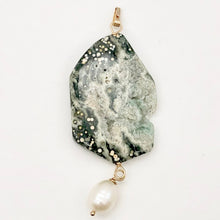 Load image into Gallery viewer, Ocean Jasper and Pearl 14K Gold Filled Pendant | 2 3/4 Inch Long |
