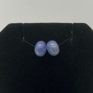 Rare Tanzanite Smooth Roundel Beads | 2 Bds | 8.5x6mm| Blue | ~7.5 cts | 10387C - PremiumBead Alternate Image 4
