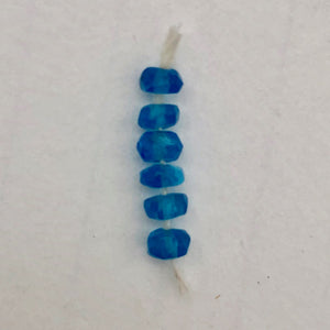 6 Neon Blue Apatite Faceted Roundel Semi Precious Gemstone Beads - PremiumBead Alternate Image 3
