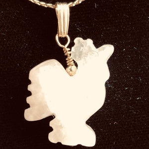 Rose Quartz Rooster Pendant Necklace