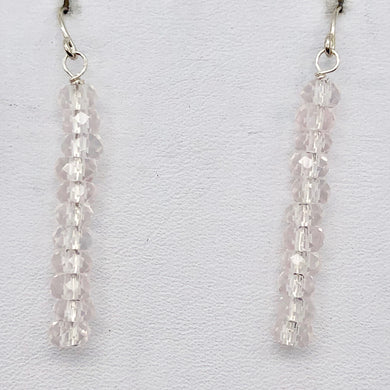 Light Pink Clouds Rose Quartz Sterling Silver Semi Precious Gemstone Earrings - PremiumBead Primary Image 1