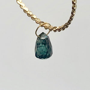 0.8cts Blue Diamond Briolette 18K Gold Pendant - PremiumBead Alternate Image 3