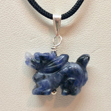 Load image into Gallery viewer, Sodalite Hand Carved Winged Dragon Sterling Silver Pendant 509286Sds - PremiumBead Alternate Image 5
