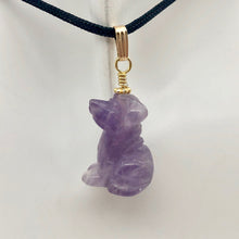 Load image into Gallery viewer, Amethyst Dog Pendant Necklace | Semi Precious Stone Jewelry | 14k Pendant - PremiumBead Alternate Image 10
