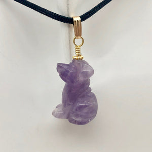 Amethyst Dog Pendant Necklace | Semi Precious Stone Jewelry | 14k Pendant - PremiumBead Alternate Image 10