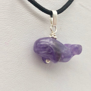 Purple Amethyst Whale and Sterling Silver Pendant | 7/8" Long | 509281AMS - PremiumBead Alternate Image 10