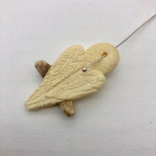 Load image into Gallery viewer, Waterbuffalo Bone Owl on Perch | 40x24x6.5mm | Cream/Brown/Green | 1 Bead | - PremiumBead Alternate Image 2
