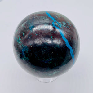 Chrysocolla Cuprite Scry Crystal Round | 65mm | Blue/Copper | 1 Sphere