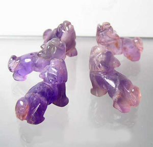 Howling 2 Carved Amethyst Standing Wolf / Coyote Beads | 22x16x8mm | Purple - PremiumBead Alternate Image 9