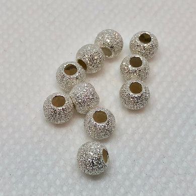 8 Star Dust 3mm Shimmering Silver Round Beads 007845 - PremiumBead Primary Image 1