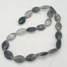 Load image into Gallery viewer, Misty Grey Tourmalated Quartz Bead Strand | 20mm | Grey | Flat Oval | 21 Beads | - PremiumBead Alternate Image 6
