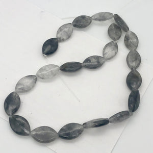 Misty Grey Tourmalated Quartz Bead Strand | 20mm | Grey | Flat Oval | 21 Beads | - PremiumBead Alternate Image 6