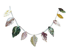 Load image into Gallery viewer, Abalone Pink and Golden Mother of Pearl Shell Carved Leaf Bead Strand 104321B
