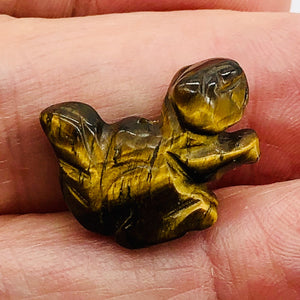 Nuts Hand Carved Animal Tigereye Squirrel Figurine | 22x15x10mm | Golden Brown
