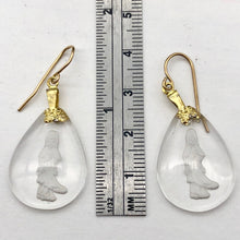 Load image into Gallery viewer, Reverse Carved Quan Yin Goddess Quartz 14Kgf Earrings | 34x18x4mm | - PremiumBead Alternate Image 3
