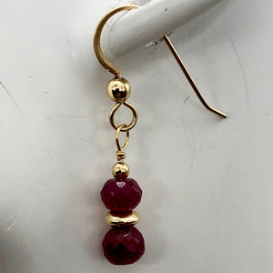 Natural Precious Gemstone Ruby Earrings with Gold Findings - PremiumBead Alternate Image 6