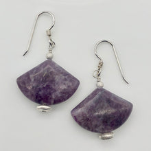 Load image into Gallery viewer, Natural Lepidolite Sterling Silver Earrings | 1 3/4&quot; Long | Purple | Fan cut | - PremiumBead Primary Image 1
