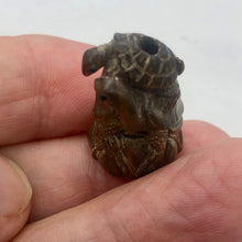 Load image into Gallery viewer, Terrific Carved Teak Turtle Mommie Ojime Netsuke Bead | 25x15x15mm | Brown - PremiumBead Alternate Image 2
