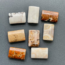 Load image into Gallery viewer, 8 Patterned Conglomerate Jasper Rectangle Beads 009324
