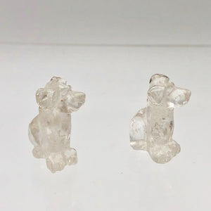 Fluttering Clear Quartz Dog Figurine/Worry Stone | 20x12x10mm | Clear - PremiumBead Alternate Image 7