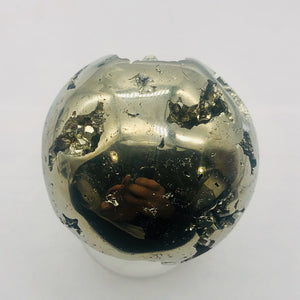 Pyrite Scry Crystal Round | Golden | 1 Sphere | 45mm | 169g |