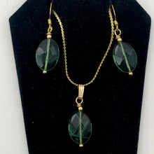Load image into Gallery viewer, Natural Green Fluorite Pendant and Earrings Set with Gold Findings | 14K gf | - PremiumBead Alternate Image 3
