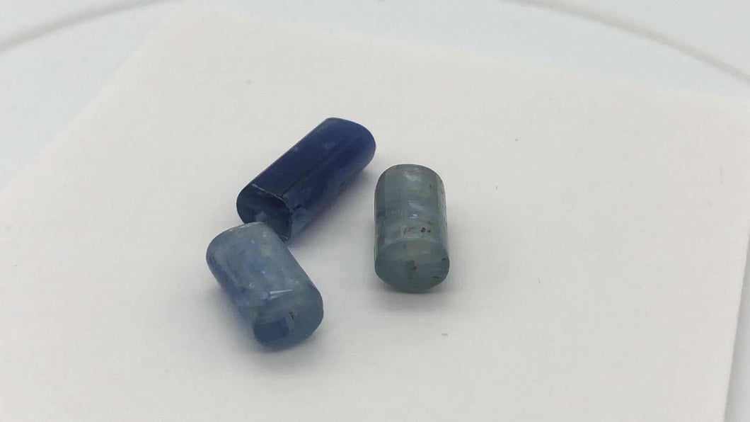 Shimmering Blue Kyanite Tube Beads |18x6-11x6mm | Blue| 6 beads |