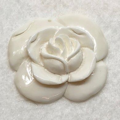 Elegant Carved Waterbuffalo Bone Rose Flower Bead 10742 - PremiumBead Primary Image 1