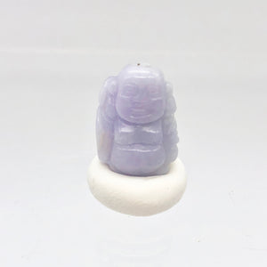 24.7cts Hand Carved Buddha Lavender Jade Pendant Bead | 21x14.5x9mm | Lavender - PremiumBead Alternate Image 4