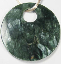 Load image into Gallery viewer, Rare Russian Green Seraphinite 50x5.5mm Disc Pendant Bead 9631F - PremiumBead Primary Image 1

