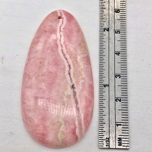 Natural Lacy Pink Rhodochrosite Pendant Bead | 60x30mm| Pink | Teardrop | 1 Bd | - PremiumBead Alternate Image 2