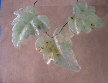 Load image into Gallery viewer, Hand Carved Green Prehnite Leaf Briolette 3 Bead Set 009885B - PremiumBead Alternate Image 2
