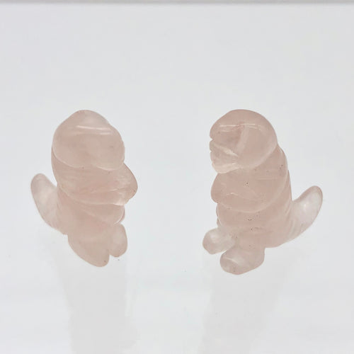 T-Rex Dinosaur 2 Rose Quartz Tyrannosaurus Rex Beads | 20x18x8mm | Pink - PremiumBead Primary Image 1