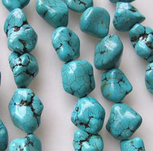 Load image into Gallery viewer, Turquoise Howlite Nugget Bead Strand 110171D - PremiumBead Primary Image 1
