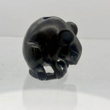Load image into Gallery viewer, Hand Carved &amp; Signed Mouse Teak Ojime Netsuke Bead |  | Brown - PremiumBead Alternate Image 4
