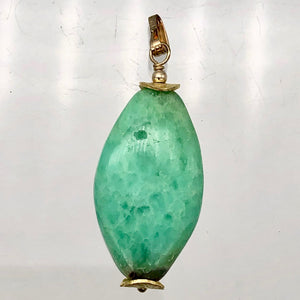 Glowing Green Marquis Cut Chrysoprase 14K Gold Filled Pendant | 1 5/8" Long|